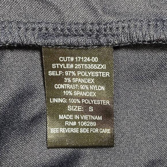 TRIXXI Womens S Dark Blue Floral Dress Fit & Flare Laced Back Scalloped V-Neck - Picture 9 of 9